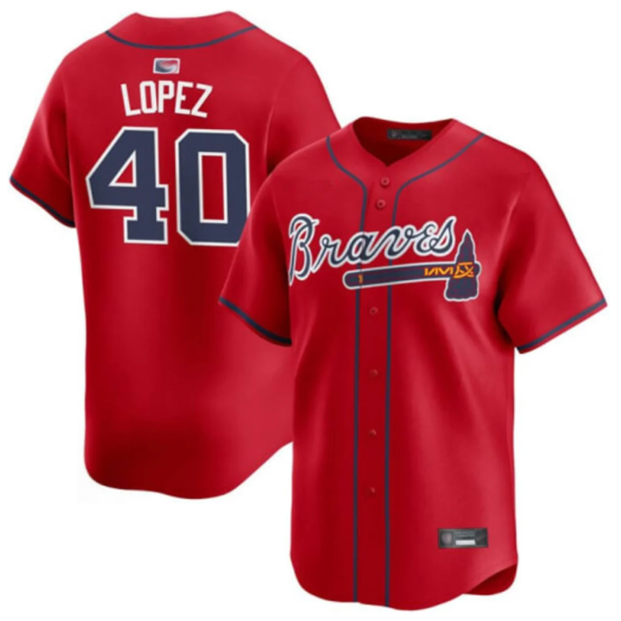 A.Braves #40 Reynaldo Lopez Player Red Home Replica product image 1