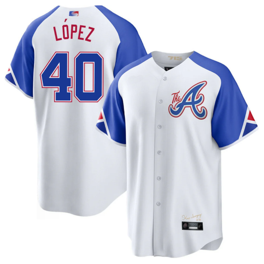 A.Braves #40 Reynaldo Lopez Player White-Blue City Connect product image 1
