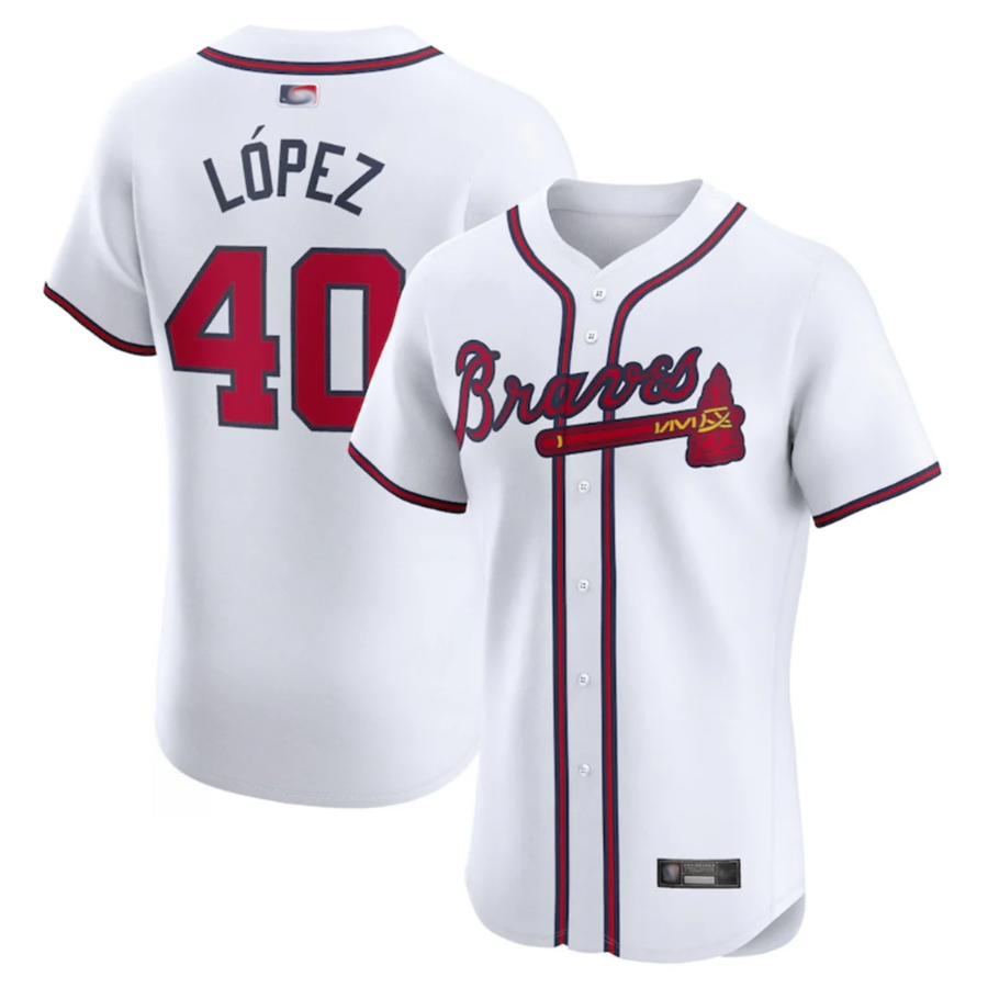 A.Braves #40 Reynaldo Lopez Player White Home Limited Elite product image 1