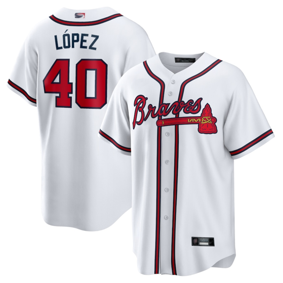 A.Braves #40 Reynaldo Lopez Player White Home Replica product image 1