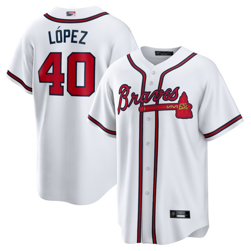 A.Braves #40 Reynaldo Lopez Player White Home Replica product image 1