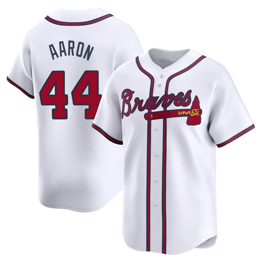 A.Braves #44 Hank Aaron Player White Home Game Baseball product image 1