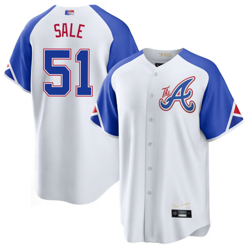 A.Braves #51 Chris Sale Player White-Blue City Connect product image 1