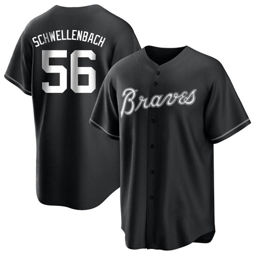 A.Braves #56 Spencer Schwellenbach Player Black Replica product image 1