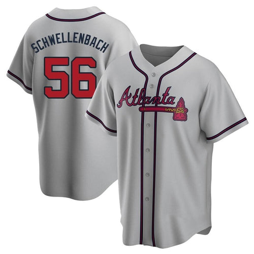 A.Braves #56 Spencer Schwellenbach Player Gray Replica Game product image 1