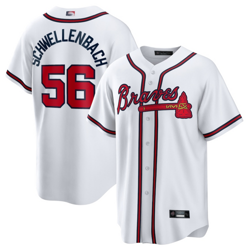 A.Braves #56 Spencer Schwellenbach Player White Home product image 1