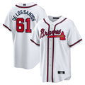 A.Braves #61 Enyel De Los Santos Player White Home Replica product image 1