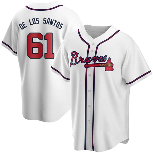 A.Braves #61 Enyel De Los Santos Player White Game Baseball product image 1