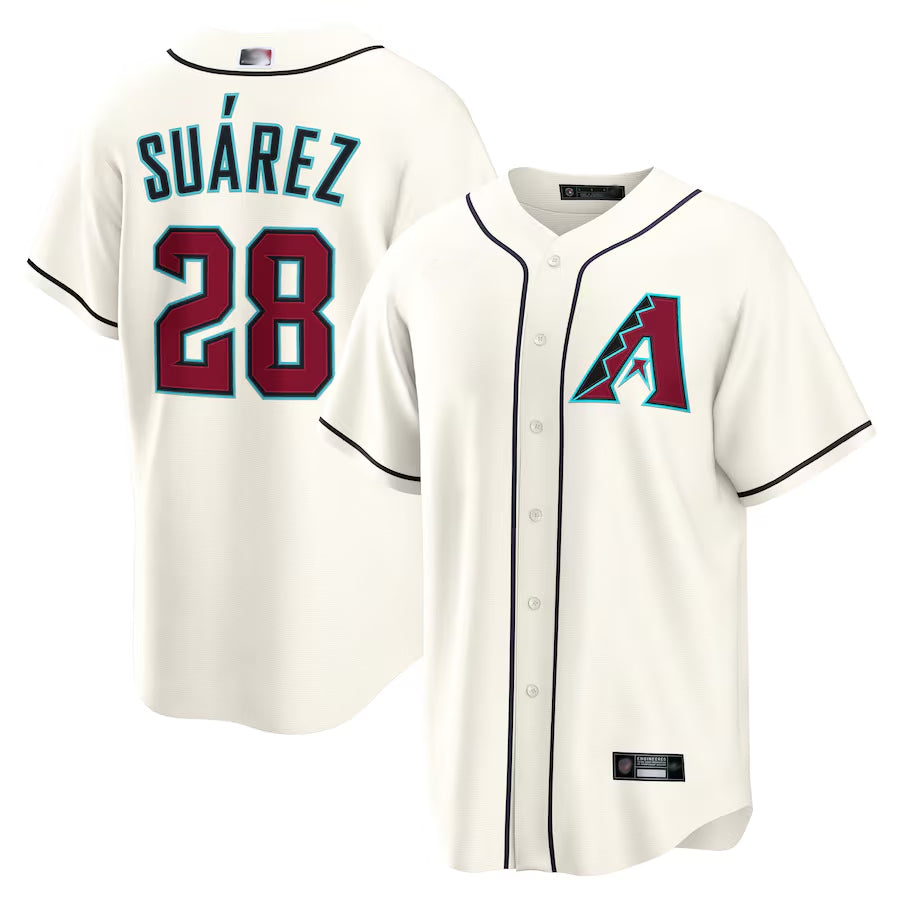 A.Diamondbacks #28 Eugenio Suarez Player Cream Home Replica product image 1