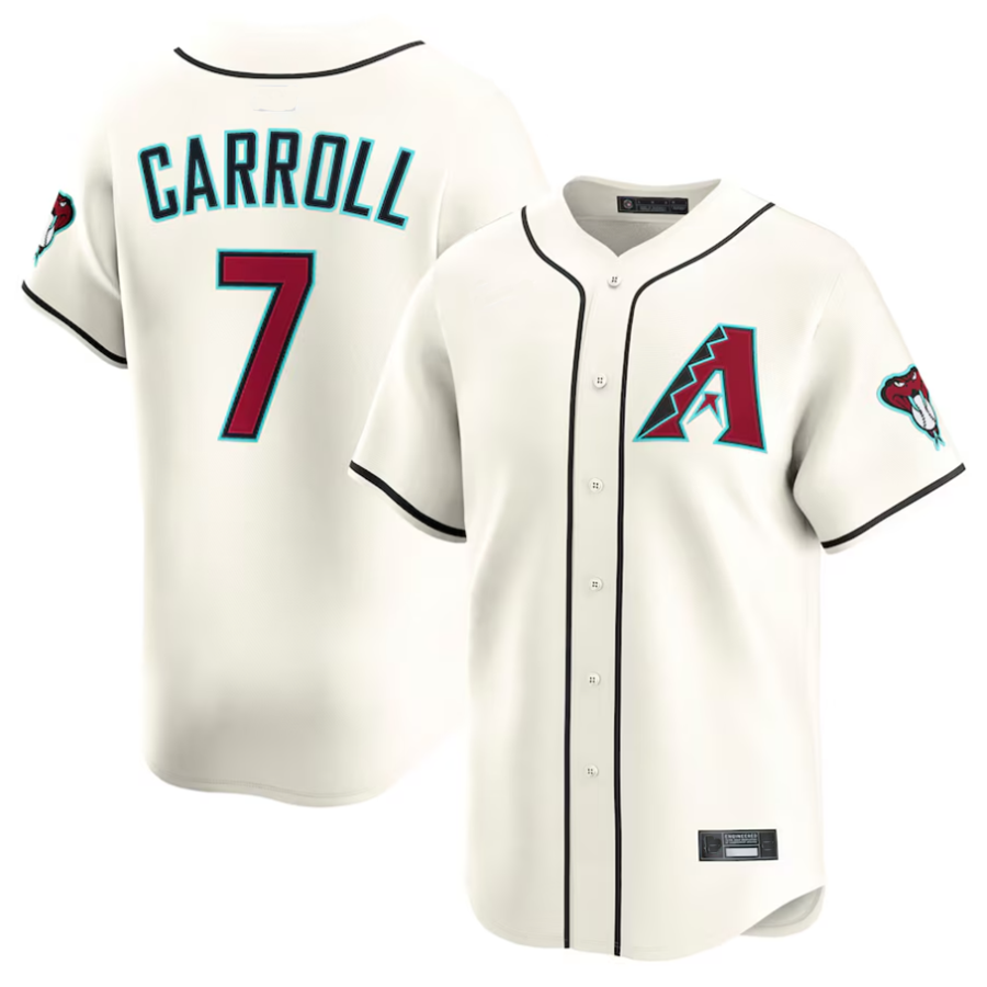 A.Diamondbacks #7 Corbin Carroll Cream Limited Player product image 1