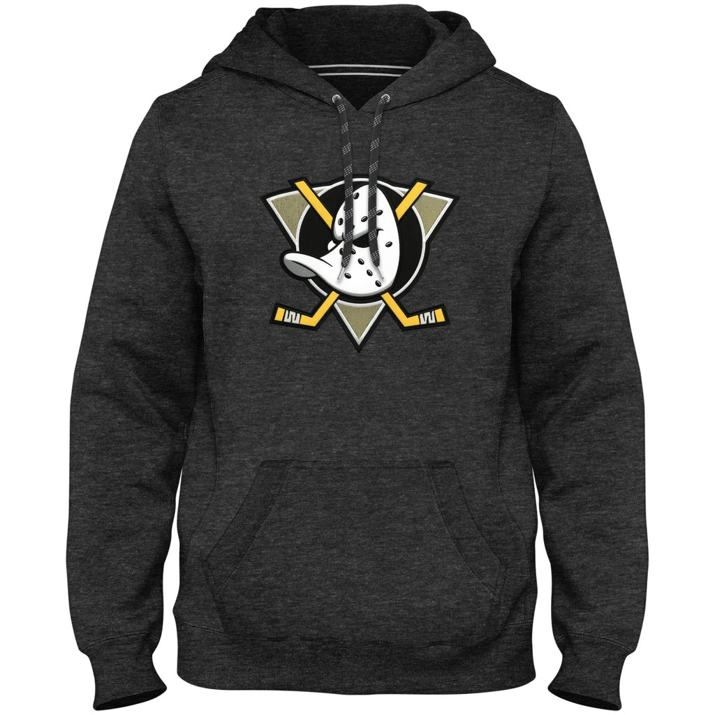 Anaheim Ducks NHL Bulletin Men Charcoal Express Twill Logo Hoodie product image 1, provided for visual reference and product