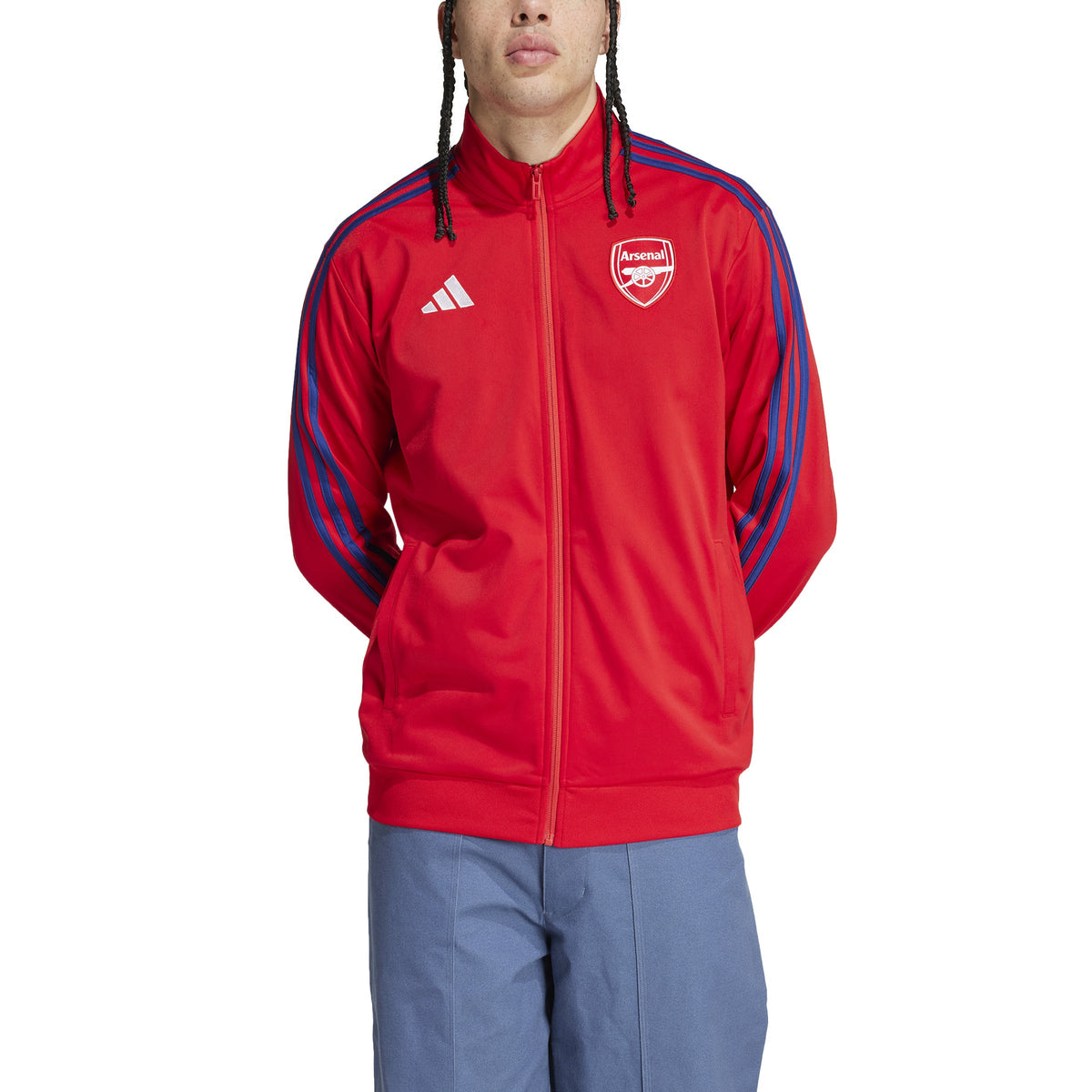 Arsenal FC EPL Adidas Men Red DNA Track Top Jacket product image 3, provided for visual reference and product detail review
