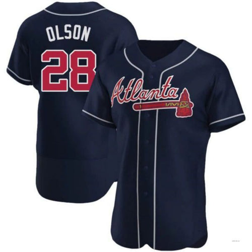 A.Braves #28 Matt Olson Navy Elite Player Jersey Stitches product image 1