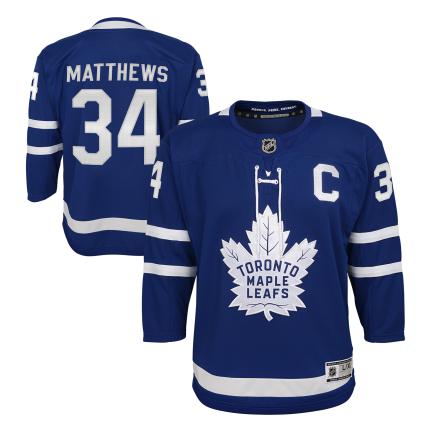 Auston Matthews Toronto Maple Leafs NHL Outerstuff Youth Blue Premier Jersey product image 1, provided for visual reference