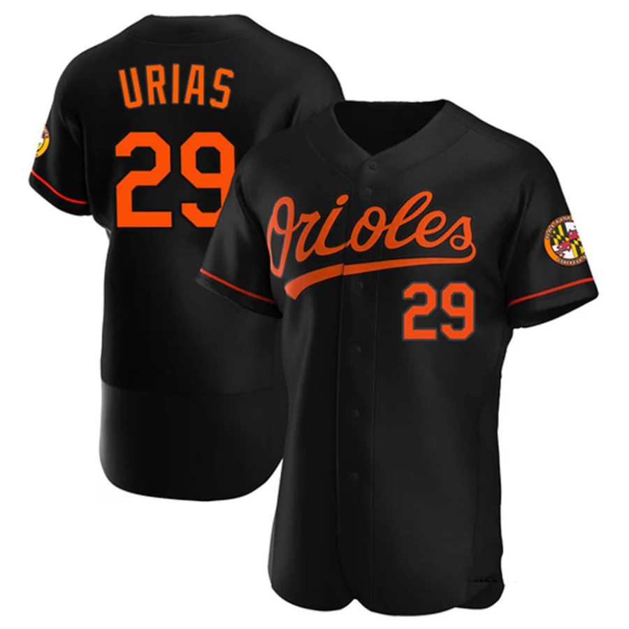 B.Orioles #29 Ram¨®n Ur¨ªas Player Black Home Replica Elite product image 1