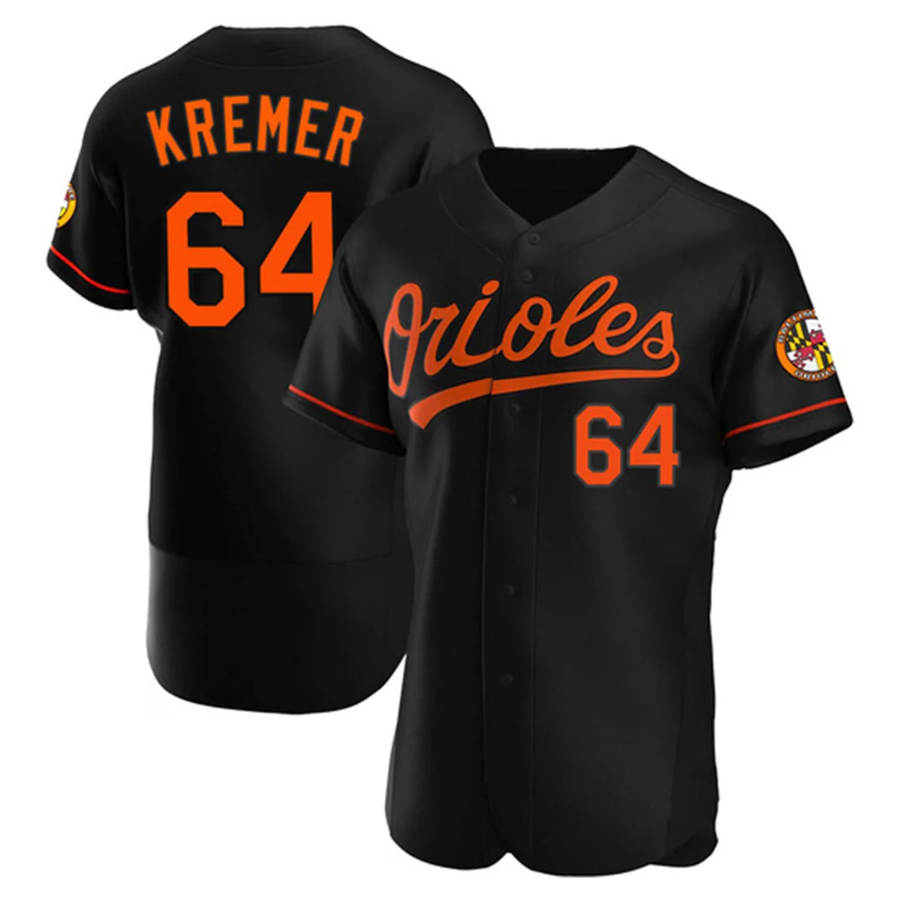 B.Orioles #64 Dean Kremer Player Black Limited Elite product image 1