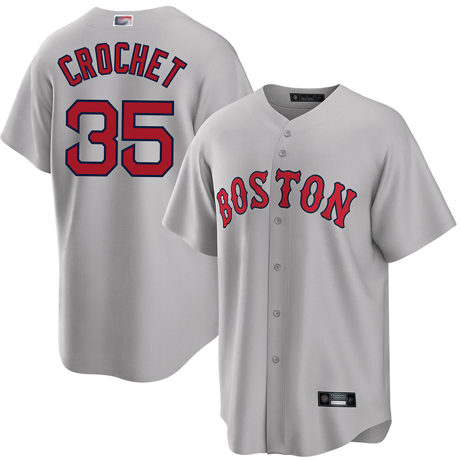 B.Red Sox #35 Garrett Crochet Player Gray Home Replica product image 1