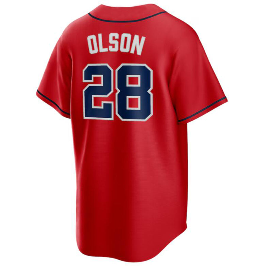 A.Braves #8 Matt Olson Red Game Player Baseball Jerseys product image 1