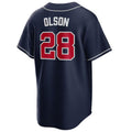 A.Braves #28 Matt Olson Navy Game Player Baseball Jerseys product image 1