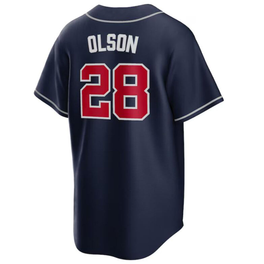 A.Braves #28 Matt Olson Navy Game Player Baseball Jerseys product image 1