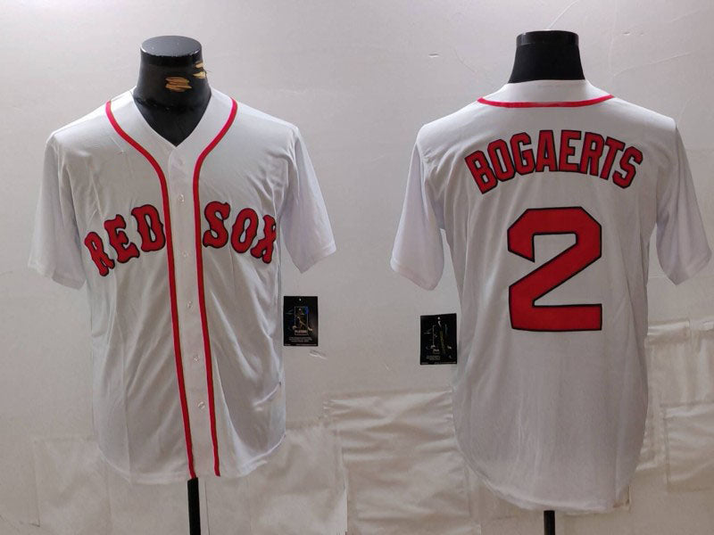 B.Red Sox #2 Xander Bogaerts Player Jersey White Cool Base product image 1