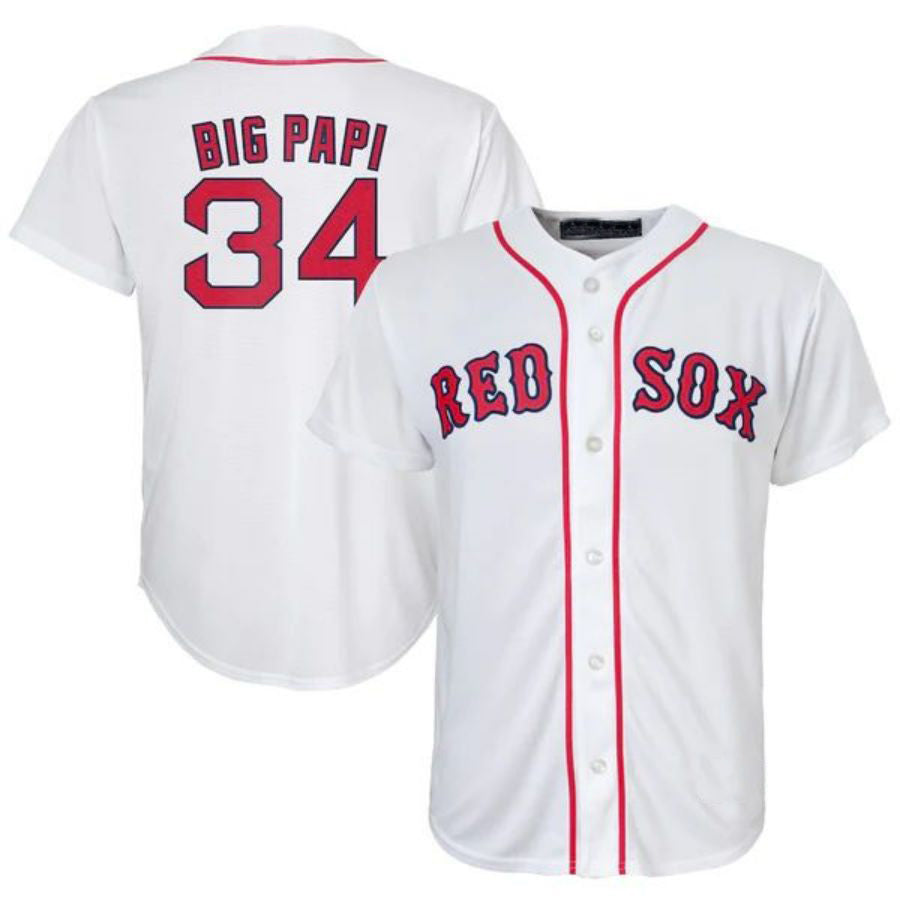 B.Red Sox #34 David Ortiz Player White Replica Baseball product image 1