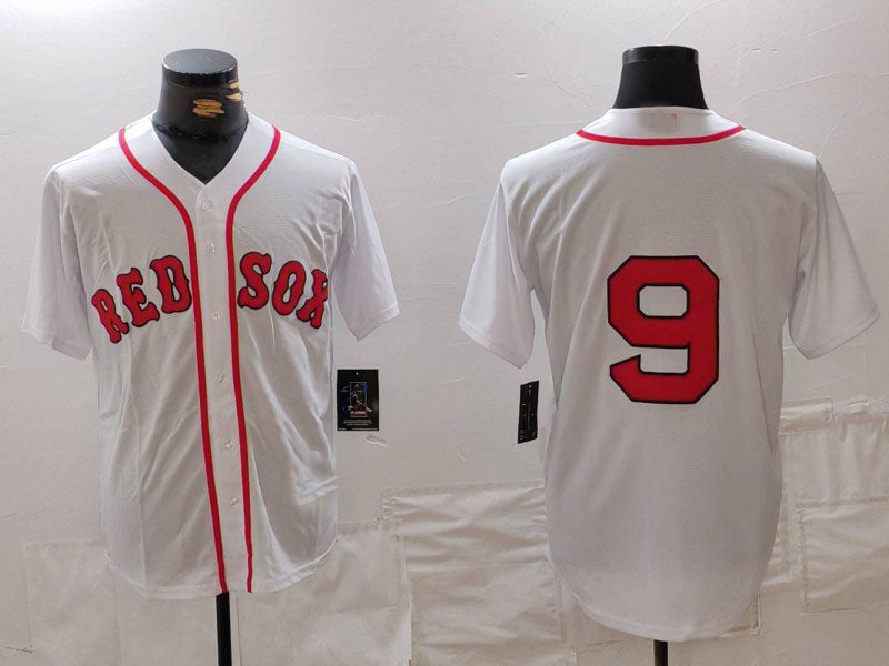 B.Red Sox #9 Ted Williams Player Jersey White Cool Base product image 1