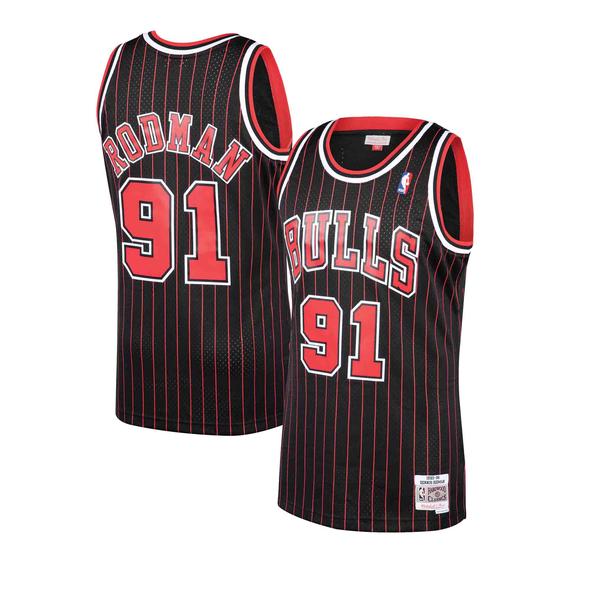 Chicago Bulls Dennis Rodman Black 1995-96 Hardwood Classics Swingman Jersey product image 1, provided for visual reference