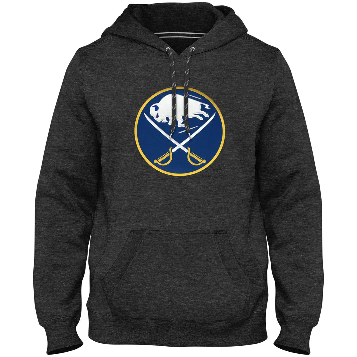 Buffalo Sabres NHL Bulletin Men Charcoal Express Twill Logo Hoodie product image 1, provided for visual reference and