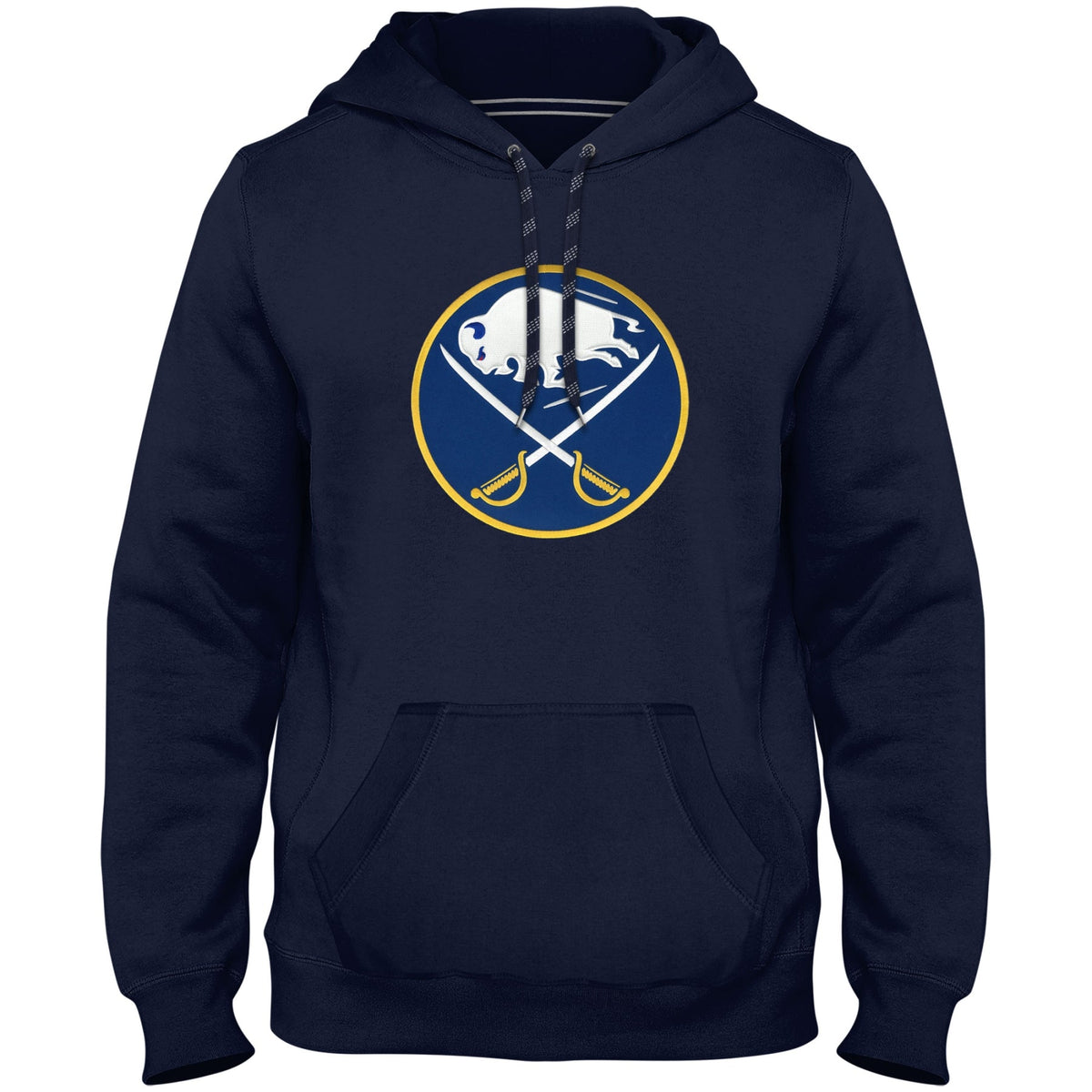 Buffalo Sabres NHL Bulletin Men Navy Express Twill Logo Hoodie product image 1, provided for visual reference and product