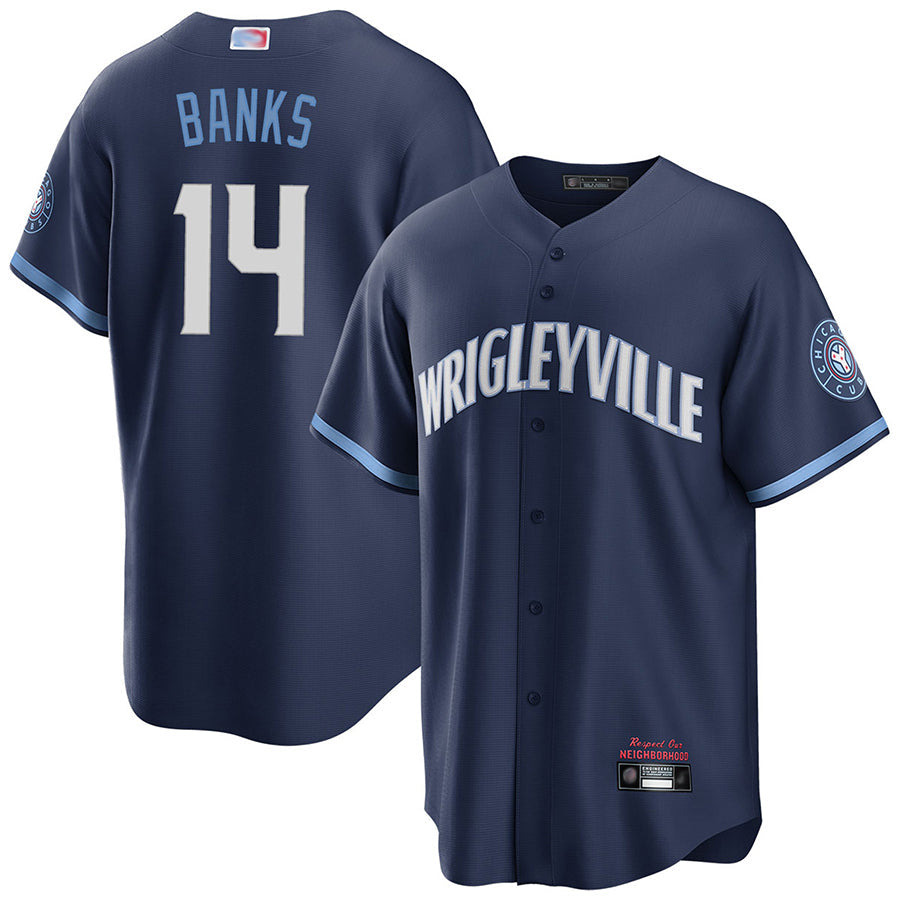 C.Cubs #14 Ernie Banks Player Navy City Connect Limited product image 1