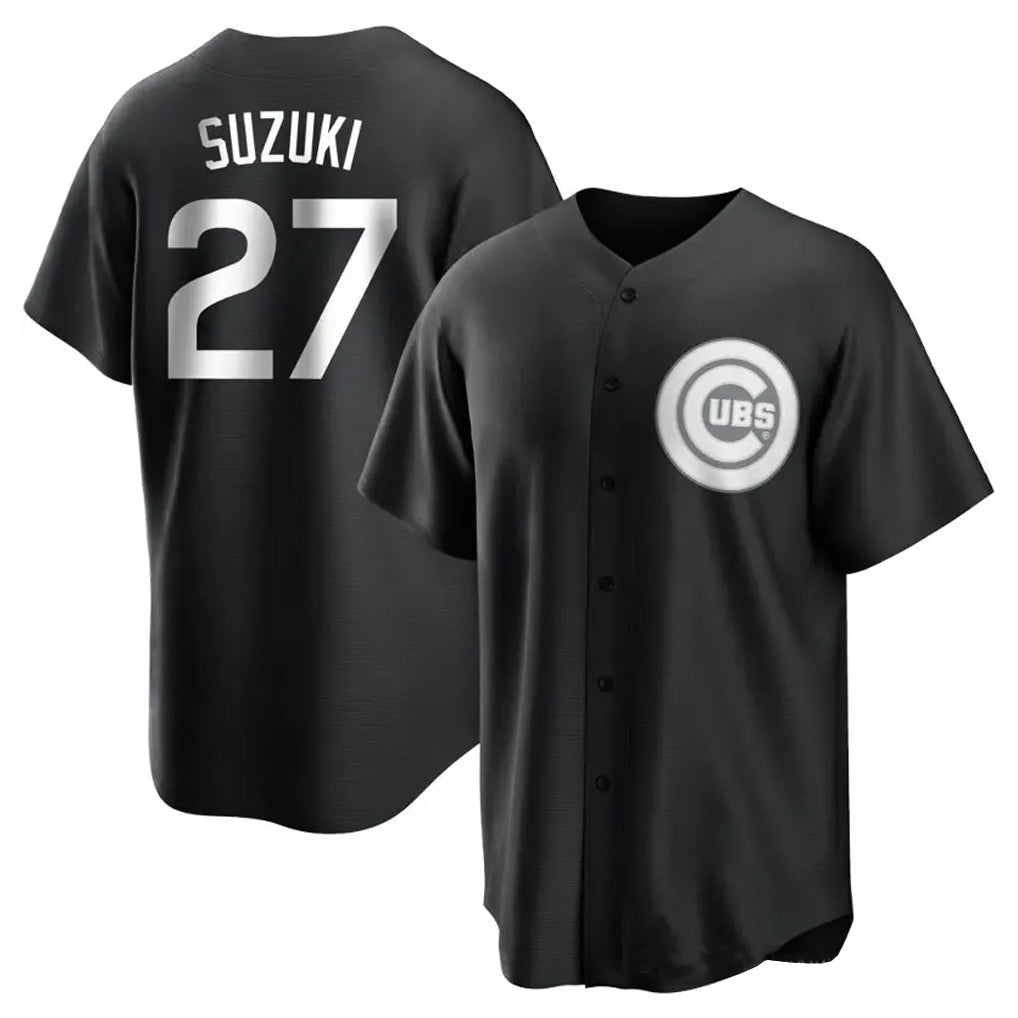 C.Cubs #27 Seiya Suzuki Player Black Replica Game Baseball product image 1