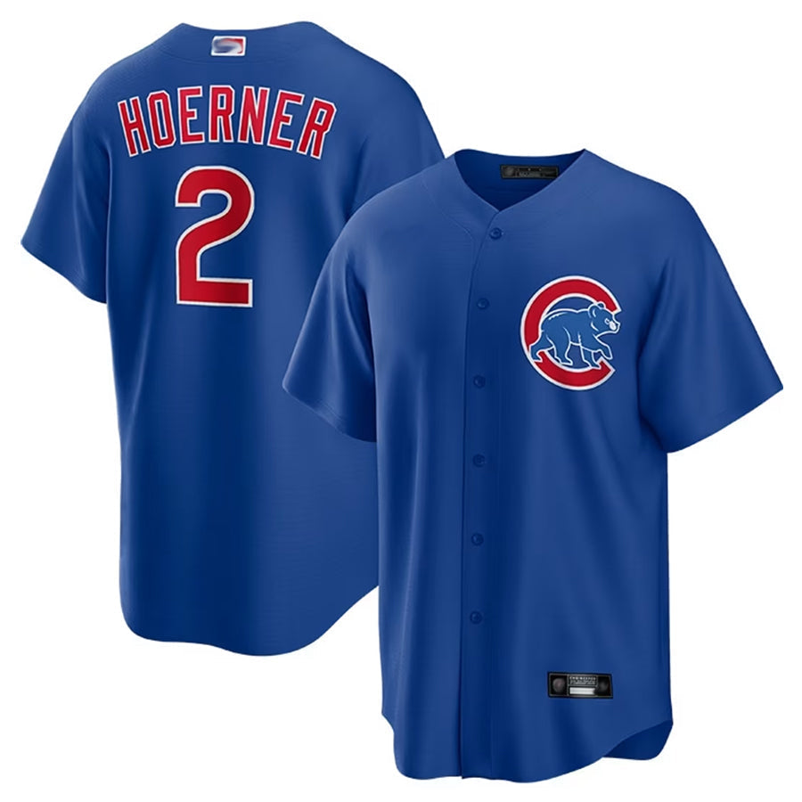 C.Cubs #2 Nico Hoerner Player Royal Blue Home Game Baseball product image 1