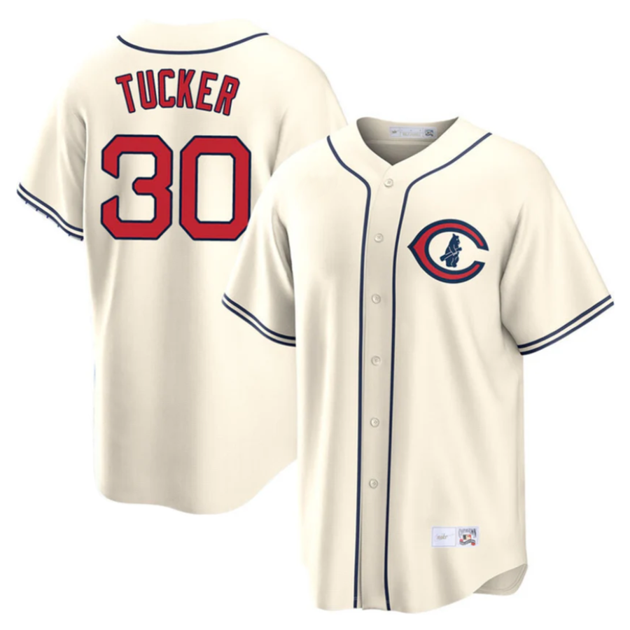 C.Cubs #30 Kyle Tucker Player Cream Home Replica Baseball product image 1