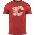 Calgary Flames NHL Bulletin Men Red Distressed Logo T-Shirt product image 1, provided for visual reference and product