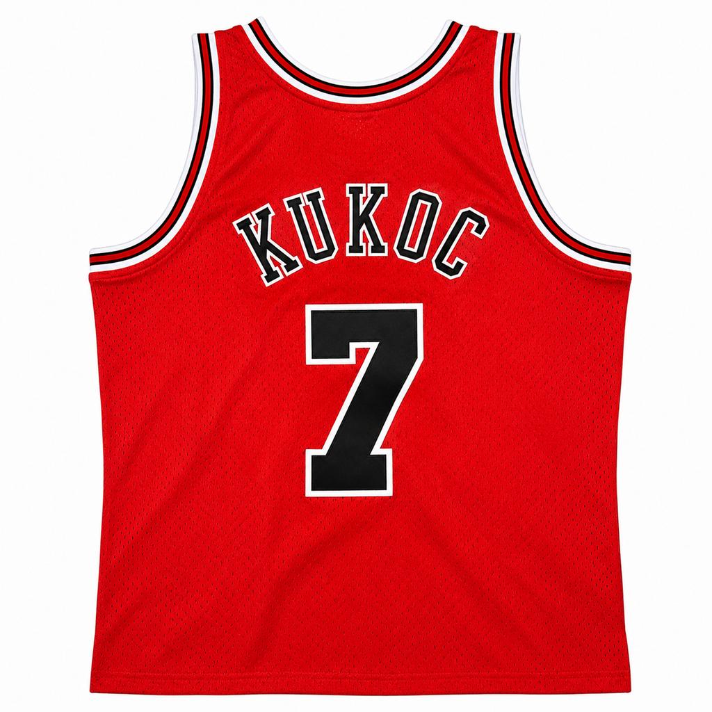 Mens Chicago Bulls Toni Kukoc Mitchell & Ness Red 1997-98 Hardwood Classics Swingman Jersey product image 2, provided for