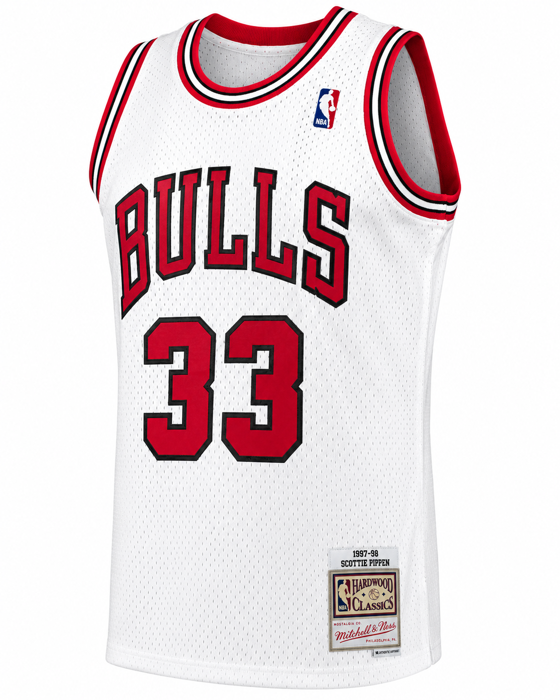 Chicago Bulls Scottie Pippen Mitchell & Ness White Hardwood Classics 1997-98 Swingman Jersey for Men product image 3,