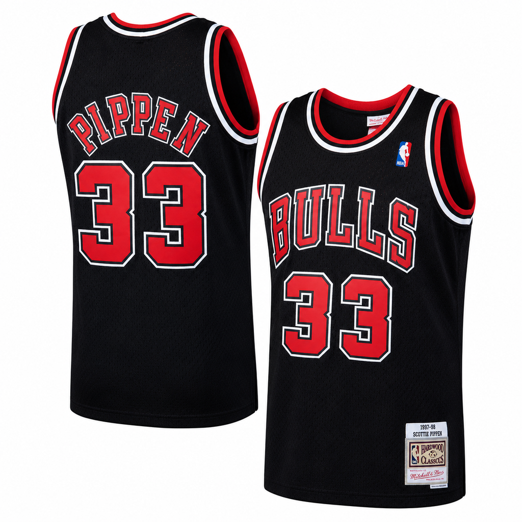 Chicago Bulls Scottie Pippen Mitchell & Ness Black 1997-98 Hardwood Classics Swingman Jersey for Men product image 1,