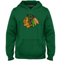 Chicago Blackhawks NHL Bulletin Men Green Express Twill Logo Hoodie product image 1, provided for visual reference and