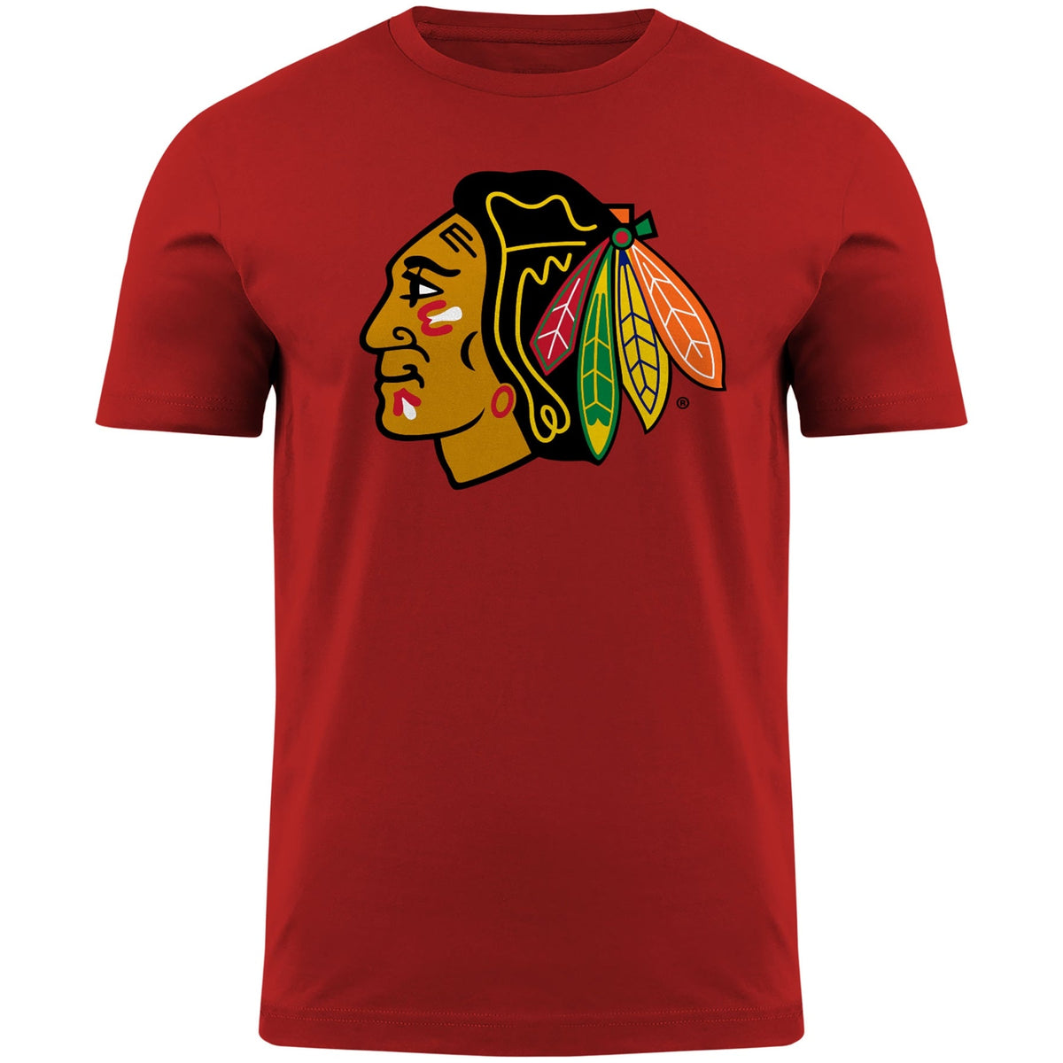 Chicago Blackhawks NHL Bulletin Men Red Primary Logo T-Shirt product image 1, provided for visual reference and product