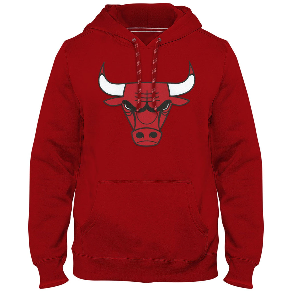 Chicago Bulls NBA Bulletin Men Red Express Twill Logo Hoodie product image 1, provided for visual reference and product