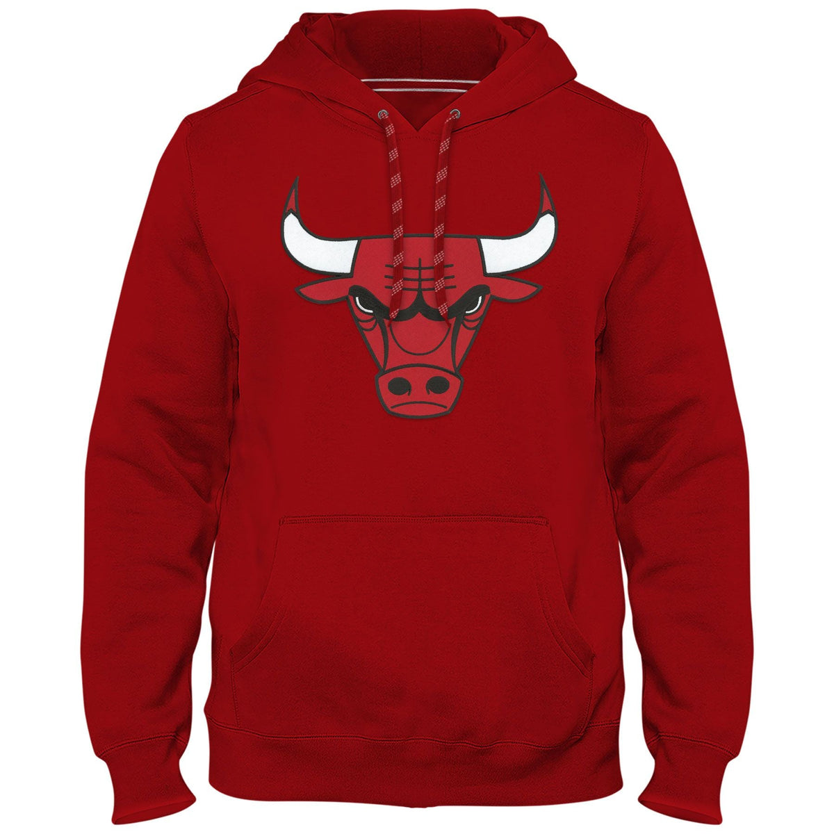 Chicago Bulls NBA Bulletin Men Red Express Twill Logo Hoodie product image 1, provided for visual reference and product