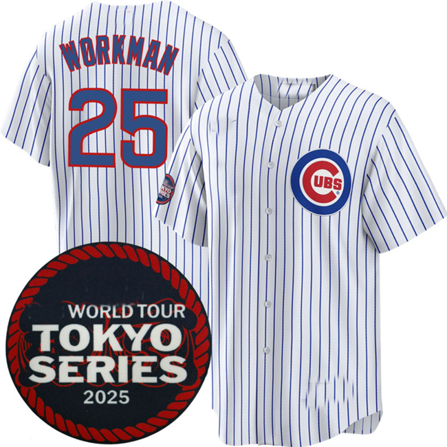 C.Cubs #25 Gage Workman Player White 2025 World Tour Tokyo product image 2