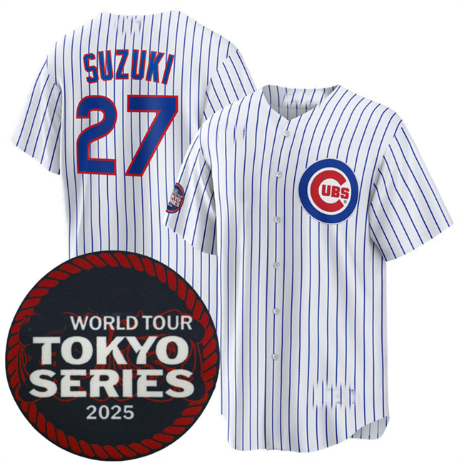 C.Cubs #27 Seiya Suzuki Player White 2025 World Tour Tokyo product image 1