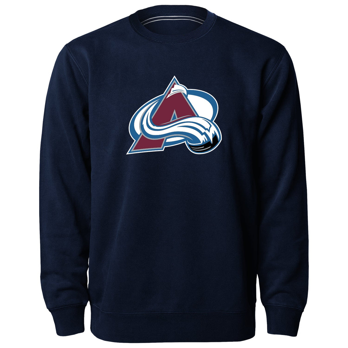 Colorado Avalanche NHL Bulletin Men Navy Twill Logo Express Crew Sweater product image 1, provided for visual reference and