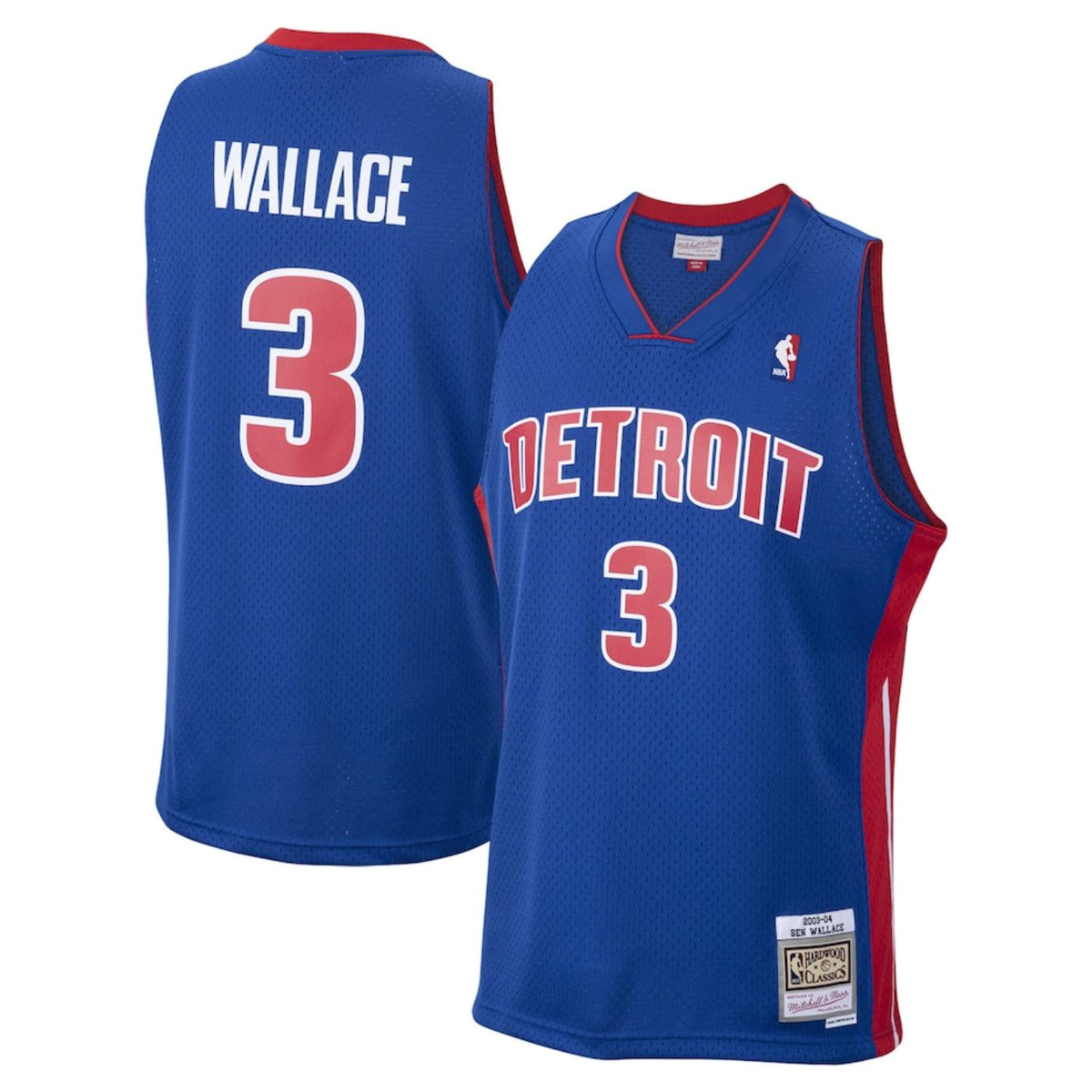 Detroit Pistons Ben Wallace 2003-04 Mitchell & Ness Blue Basketball Jersey product image 1, provided for visual reference