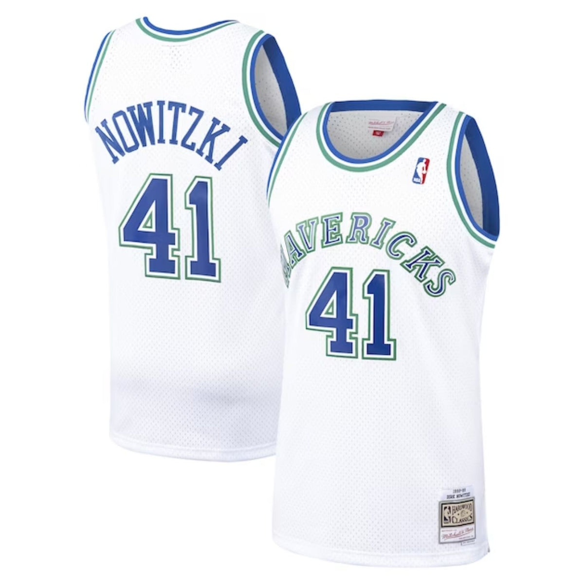 Dallas Mavericks Dirk Nowitzki White 1998-99 Hardwood Classics Swingman Jersey product image 1, provided for visual
