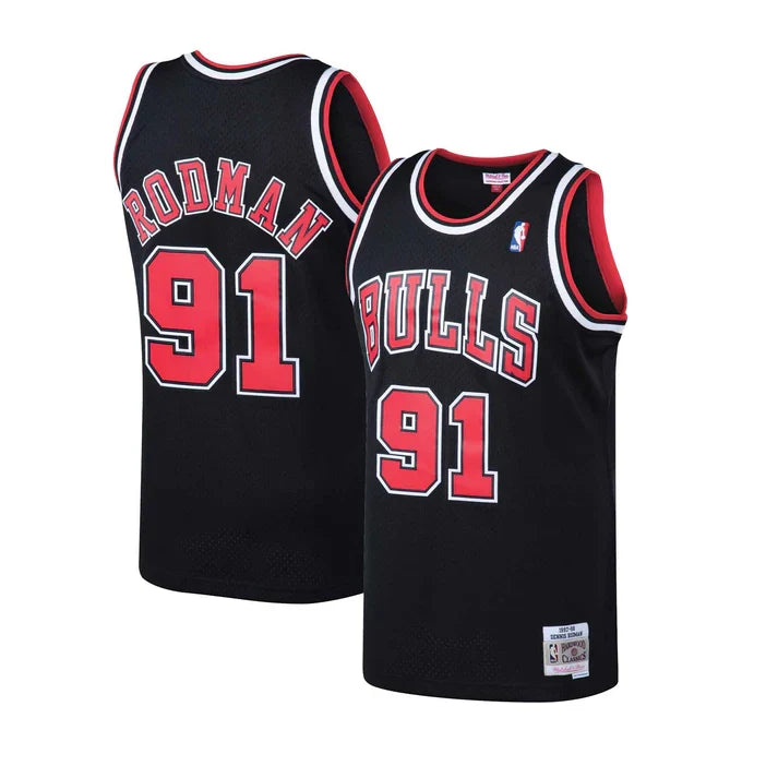 Dennis Rodman Chicago Bulls NBA Mitchell & Ness Men Black 1997-98 Hardwood Classics Swingman Jersey product image 1,