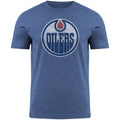 Edmonton Oilers NHL Bulletin Men Royal Distressed Logo T-Shirt product image 1, provided for visual reference and product