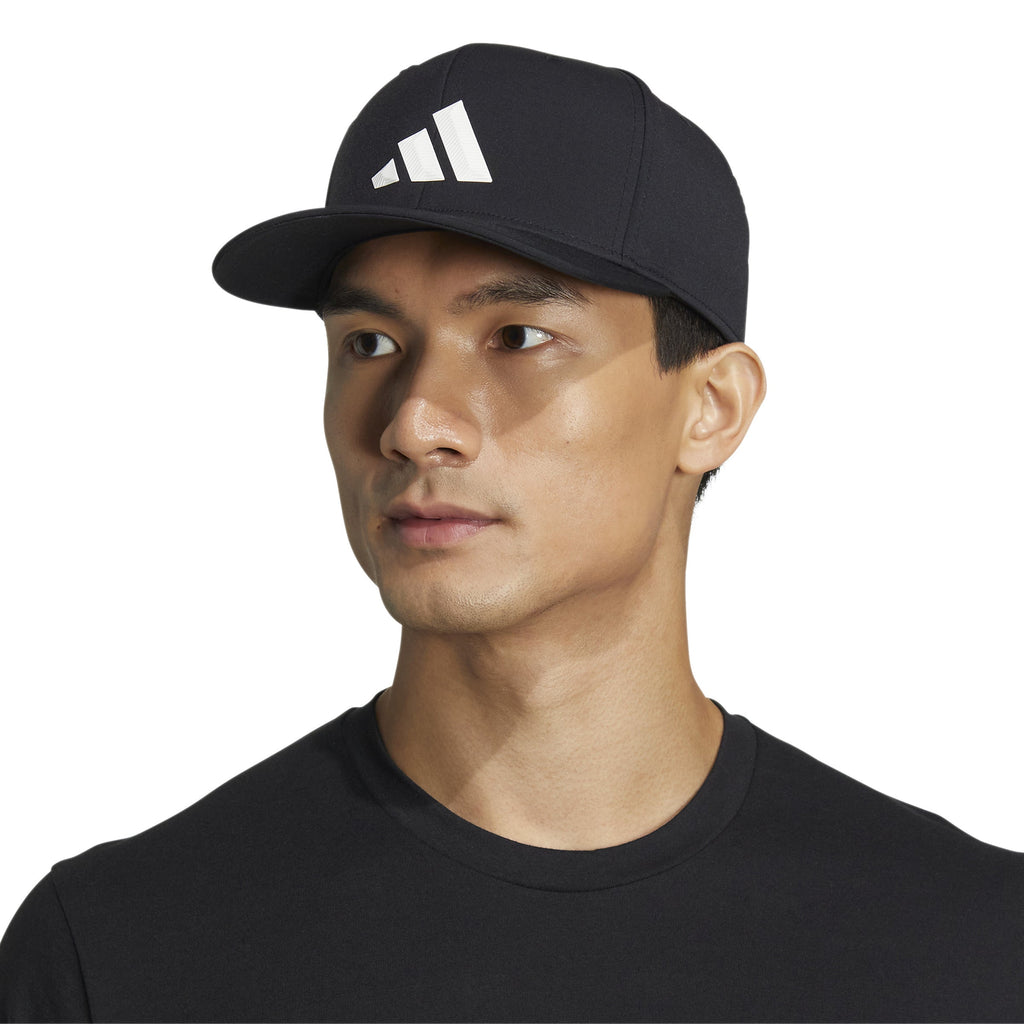 Adidas Men Black 3 Bar Snapback Hat product image 5, provided for visual reference and product detail review